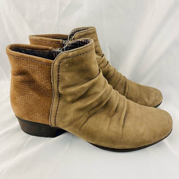 Rockport Beige Tan Suede Leather Ankle Boots Size 6.5 - Picture 5 of 8